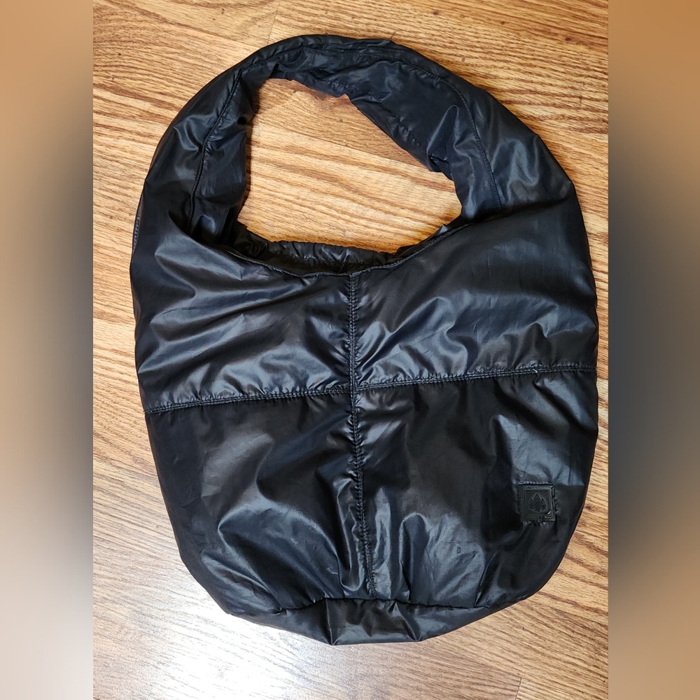 Rainforest Black Packable Puff Travel Tote Bag Slouchy Shoulder Bag Hobo Bag